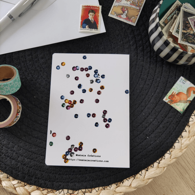 Confettis - Carte double avec enveloppe