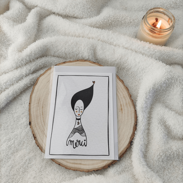 Merci - Carte double avec enveloppe