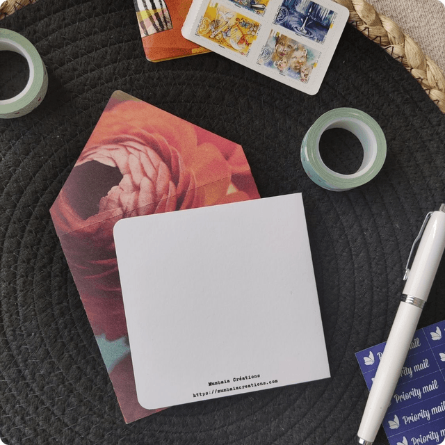 Douce pensée - Carte double avec enveloppe