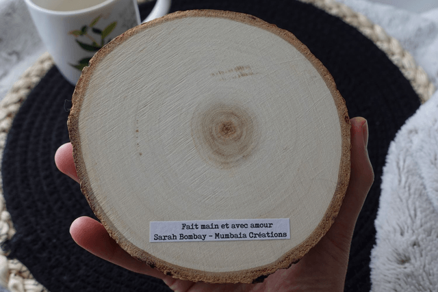 Bougeoir en bois illustré - Vert