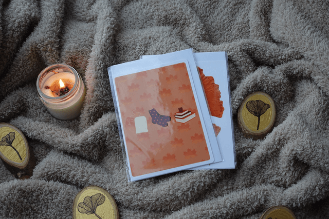 Automne - Carte double avec enveloppe