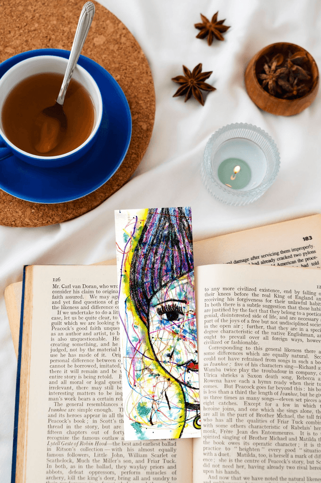 Marque-pages illustré - Le visage